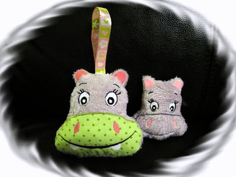 Stickdatei Nilpferdkopf ITH 2 Größen 14 x 14 und 10 x 10