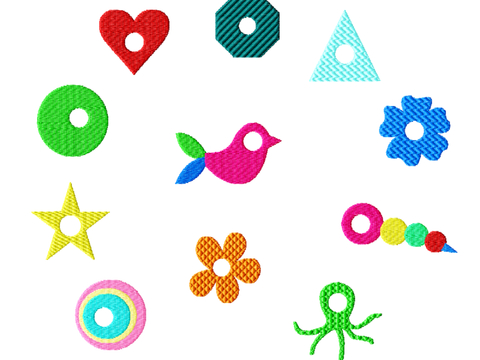 Stickdatei "Schöne Knöpfe" für den Rahmen 10 cm x 10 cm