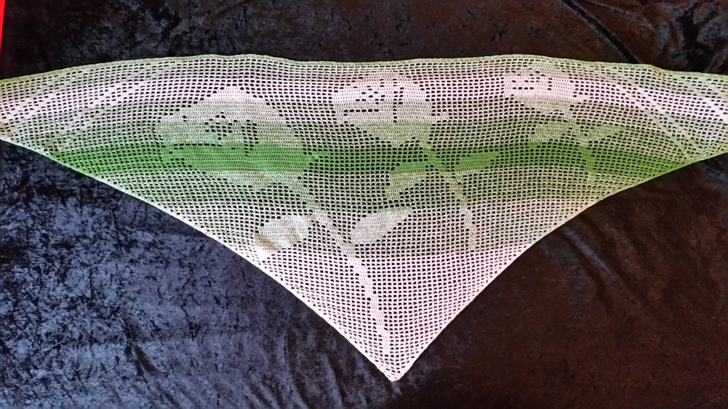 Motivtuch, 3 Rosen, Dreieckstuch, Häkelanleitung