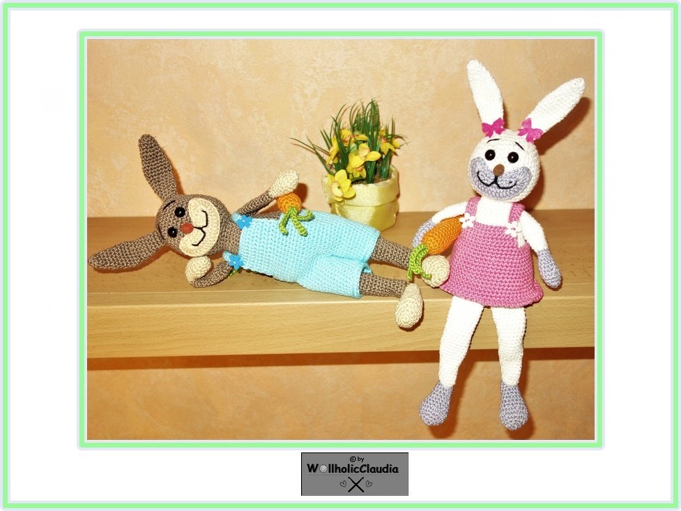 Häkelanleitung Kantenhocker Hase - Hasenpaar - Bild 2