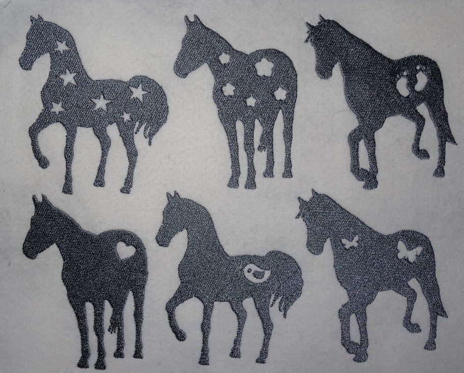Pferd Silhouette mit Aussparungen Stickdatei - Bild 4
