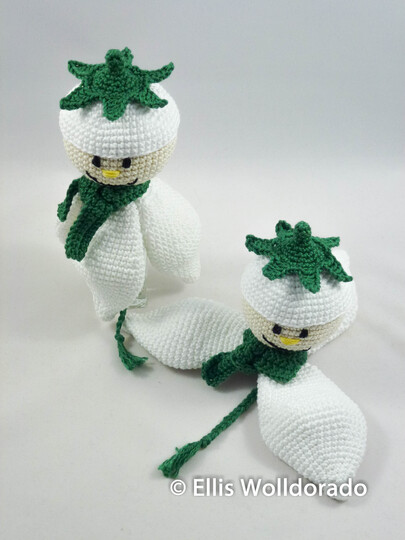 Schneeglöckchen-Wichtel, süsse Deko-Hänger, Häkelanleitung