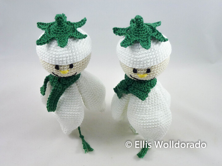 Schneeglöckchen-Wichtel, süsse Deko-Hänger, Häkelanleitung
