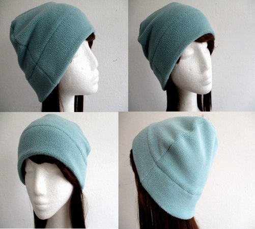 single layer fleece beanie hat pattern, 6 sizes