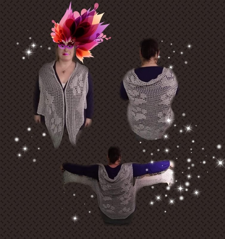 Tuchweste , Motivtuch Weste mit Pfoten