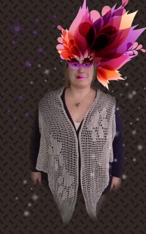 Tuchweste , Motivtuch Weste mit Pfoten - Bild 2