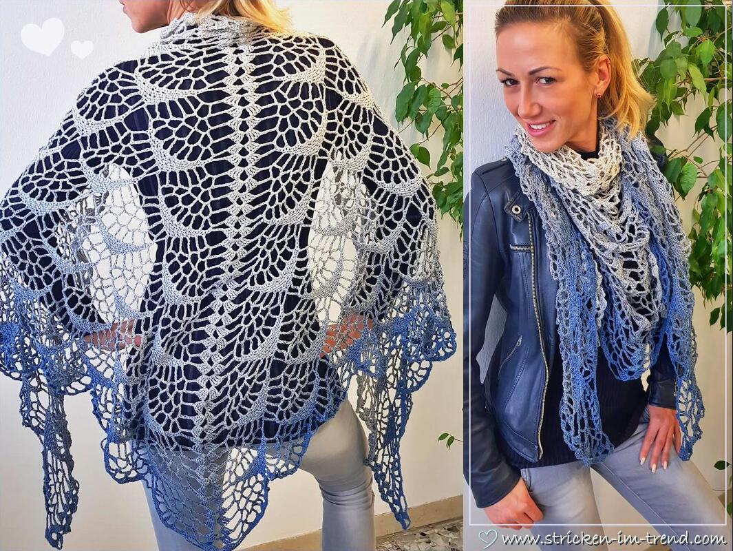 Crochet Pattern for Triangle Shawl | Shawl BioTronik #1