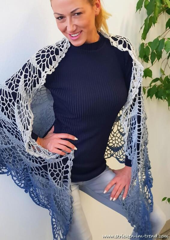 Crochet Pattern for Triangle Shawl | Shawl BioTronik #1 - Image 5