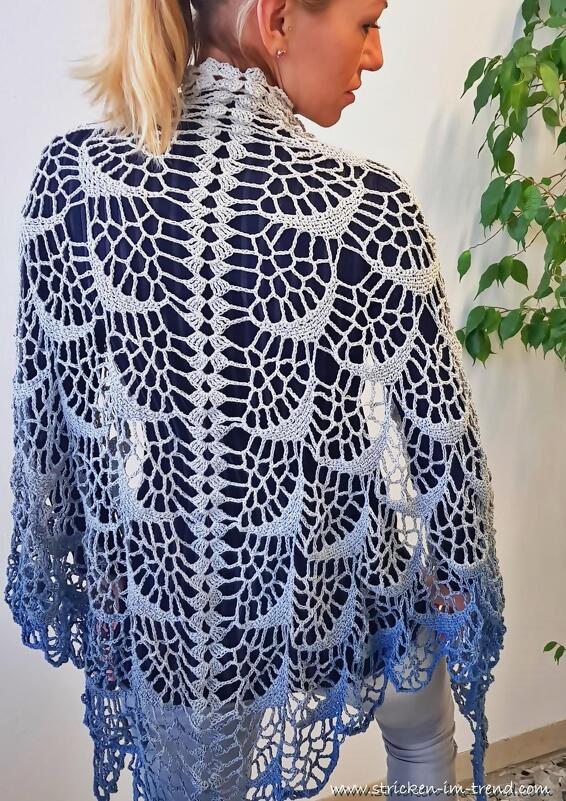 Crochet Pattern for Triangle Shawl | Shawl BioTronik #1 - Image 6