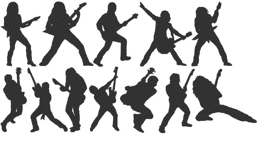 Rock Gitarre Silhouette Stickdatei