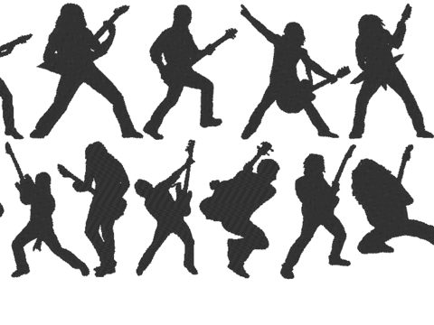 Rock Gitarre Silhouette Stickdatei