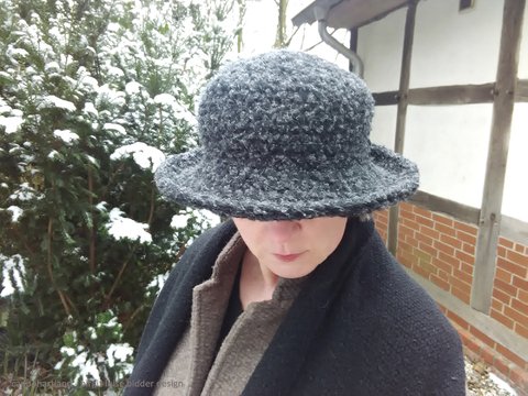 Hut häkeln - Luises Winterhut Gr.M/L - 56-58 cm Umfang, Damenhut