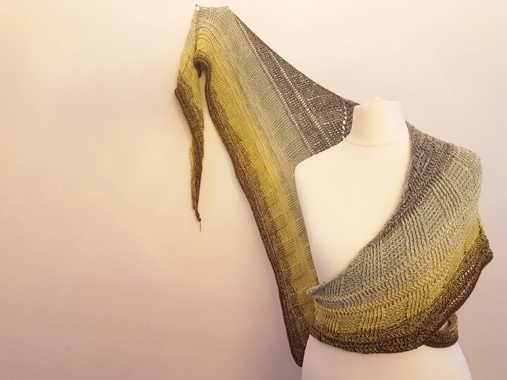 Häkelanleitung flaches Dreiecktuch Blocky