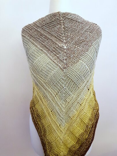 Häkelanleitung flaches Dreiecktuch Blocky