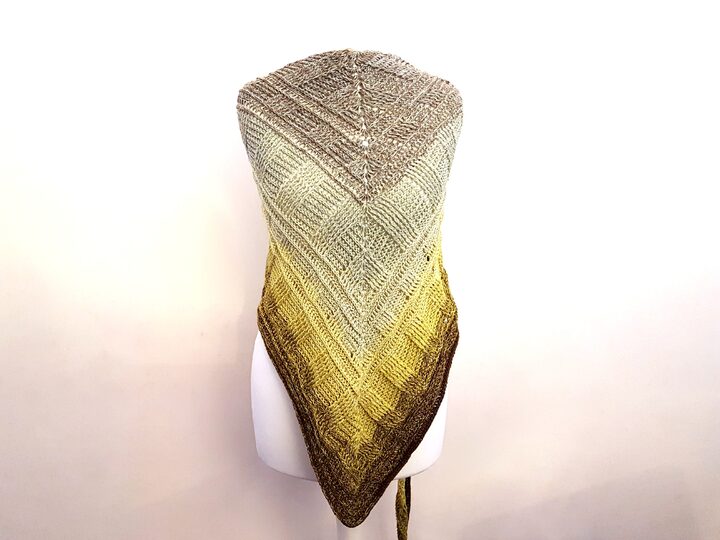 Häkelanleitung flaches Dreiecktuch Blocky