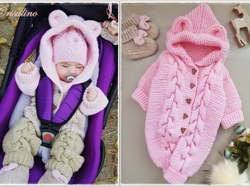 Strickanleitung Babyoverall ++ Braids ++ onesize Gr. 0-6 Monate
