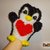 Wasch- Handschuh Pinguin mit Herz, gehäkelt von Dadade