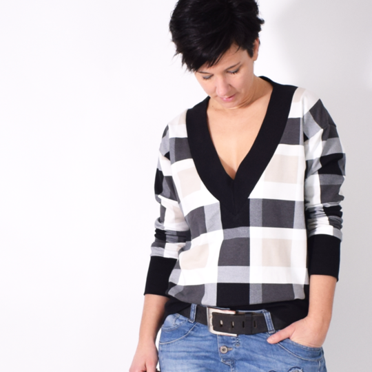 eBOOK # 123 V-NECK.pulli • Gr. XS-XXXL