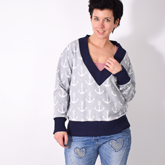 eBOOK # 123 V-NECK.pulli • Gr. XS-XXXL