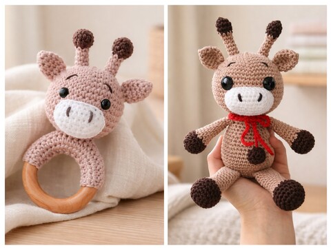 Crochet Pattern Giraffe Rattle and Giraffe Gabriella
