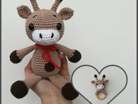 SPARPAKET Häkelanleitung Giraffen Rassel und Giraffe Gabriella