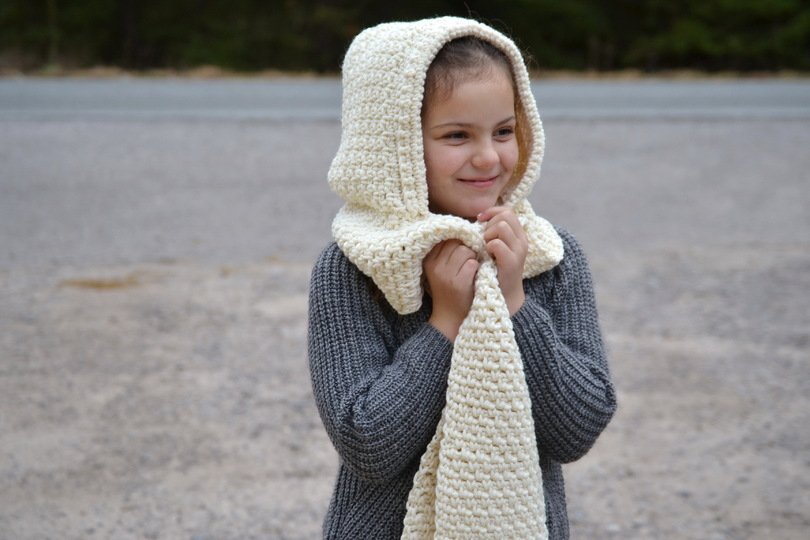 - LANA - Kapuzenschal alle Größen häkeln, Schal mit Kapuze, Scoodie, Hoodie, Kapuze unisex