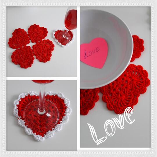 Tisch Set "Love" Platzdeckchen & Untersetzer