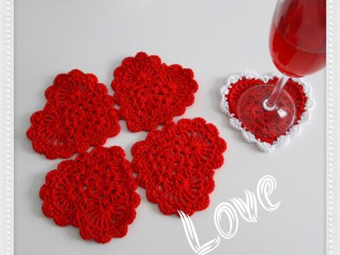 Tisch Set "Love" Platzdeckchen & Untersetzer