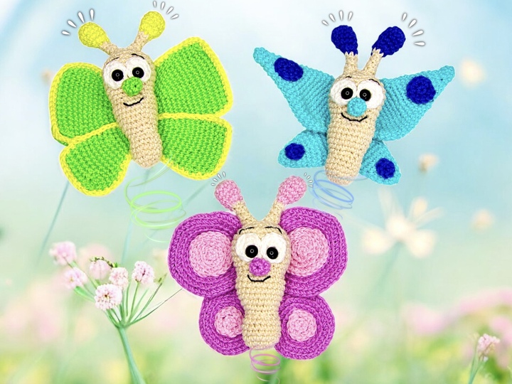 Funny Butterfly Trio - Crochet Pattern