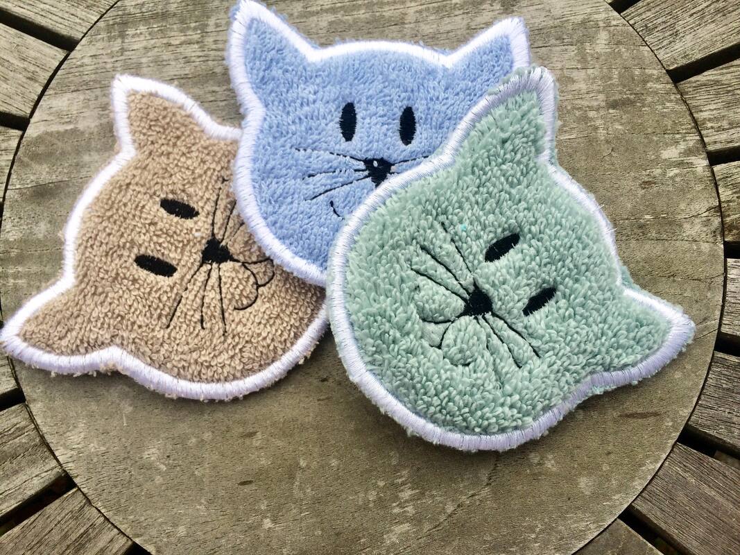 WaschPad Katze Stickdatei  ITH 10x10 Abschminkpad Pad - Bild 3