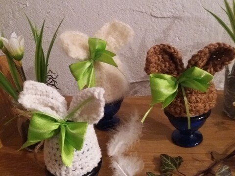 Häkelanleitun: Eierwärmer Hase (ganz leicht)