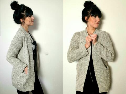 143 Strickanleitung Cardigan Strickjacke 1