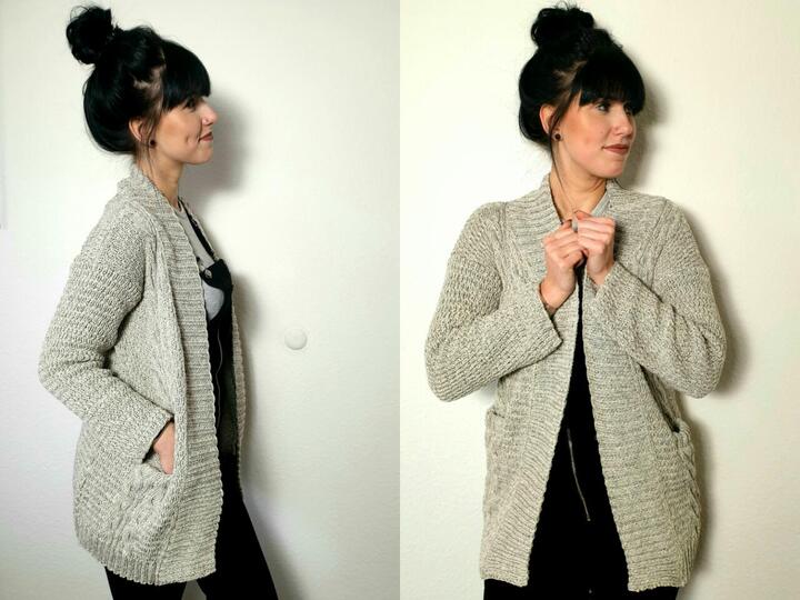 143 Strickanleitung Cardigan Strickjacke 1