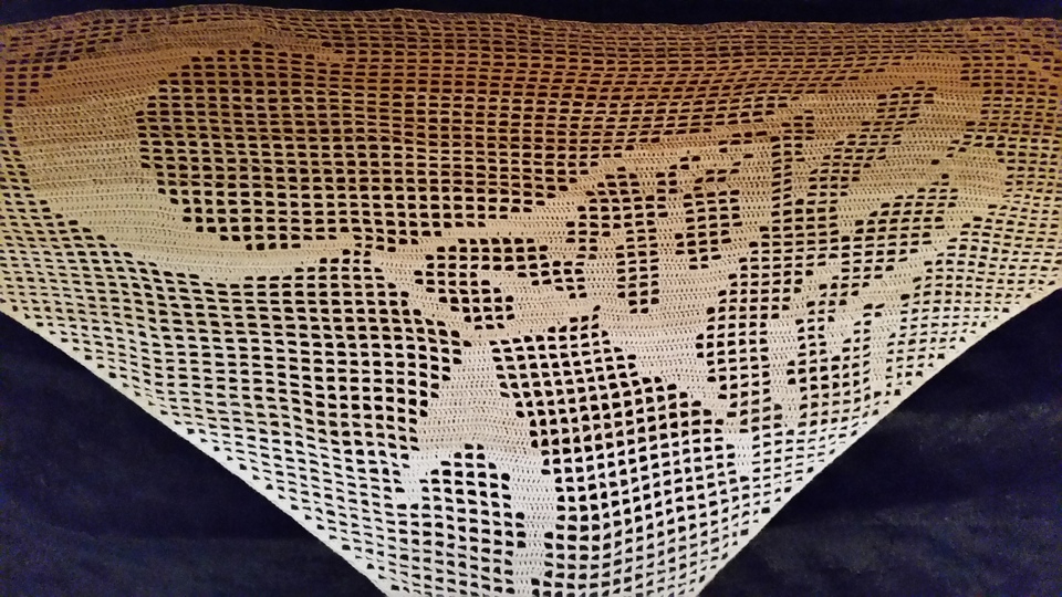 Wolf, Häkeltuch, Motivtuch, Dreieckstuch