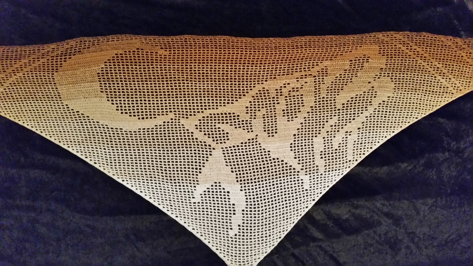 Wolf, Häkeltuch, Motivtuch, Dreieckstuch