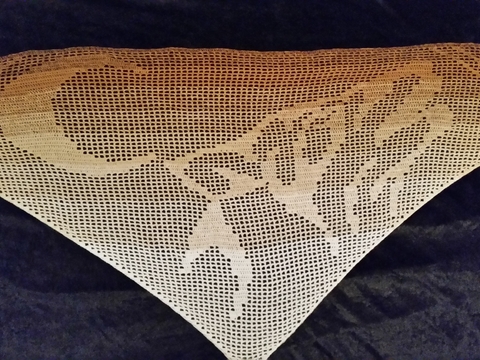 Wolf, Häkeltuch, Motivtuch, Dreieckstuch