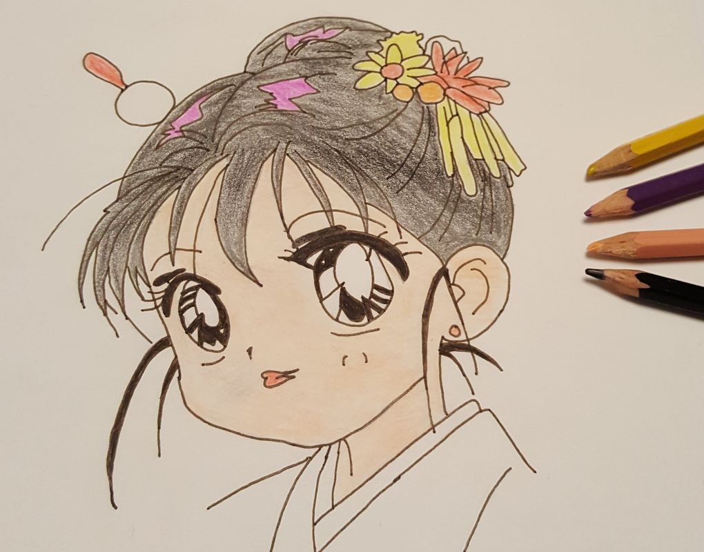 Wunderschönes Manga Portrait von 2 Seiten