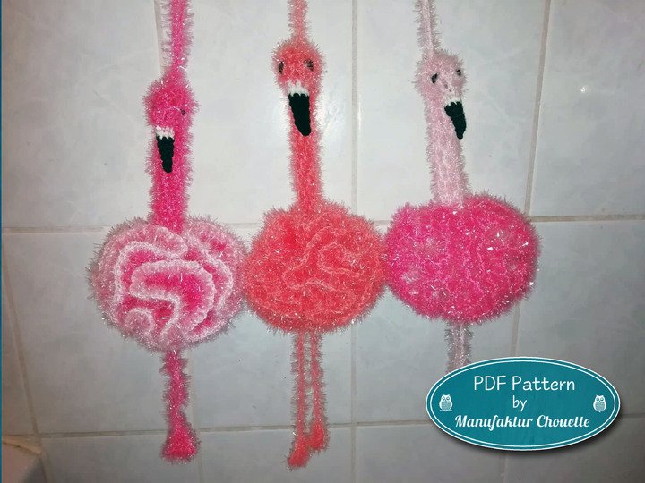 Flamingo Duschpuschel - Spülschwamm
