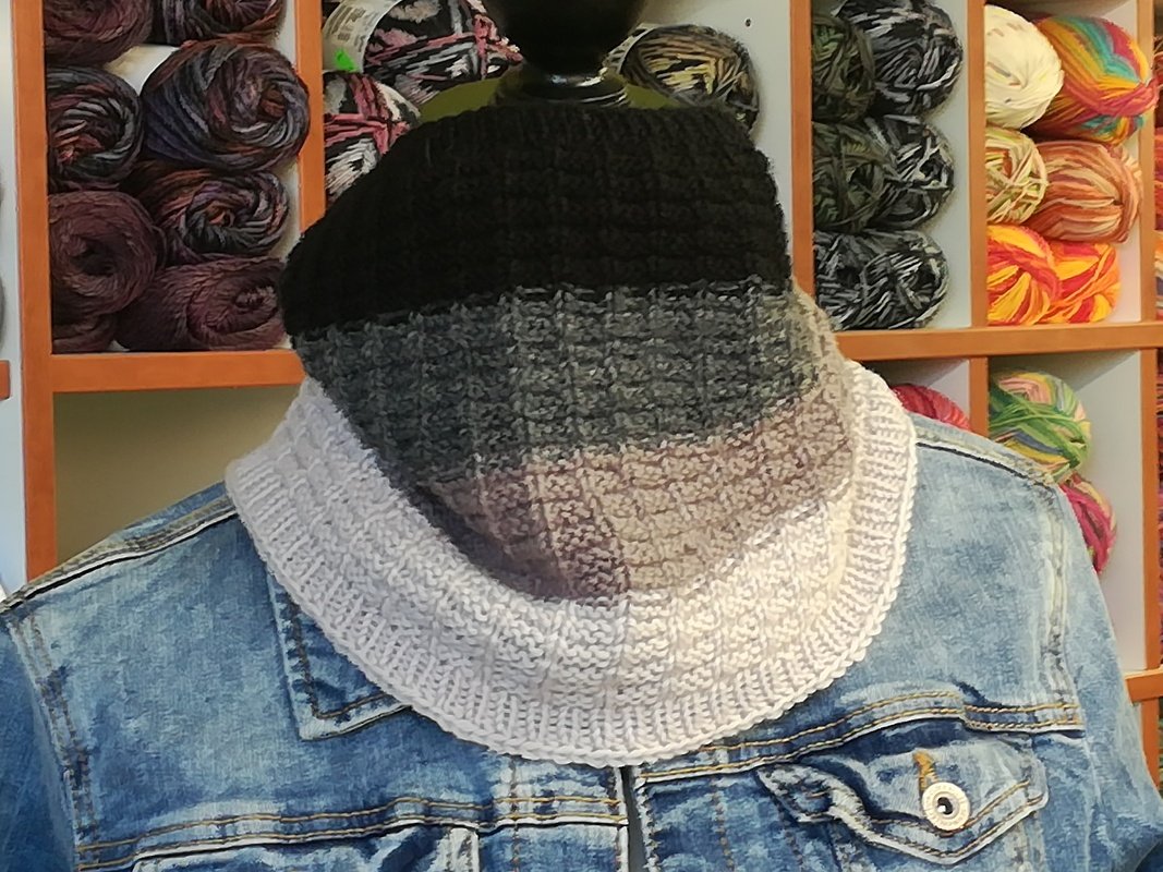 * Stein auf Stein * halbrunder Cowl, Schlupfschal, einfach zu stricken - Bild 4