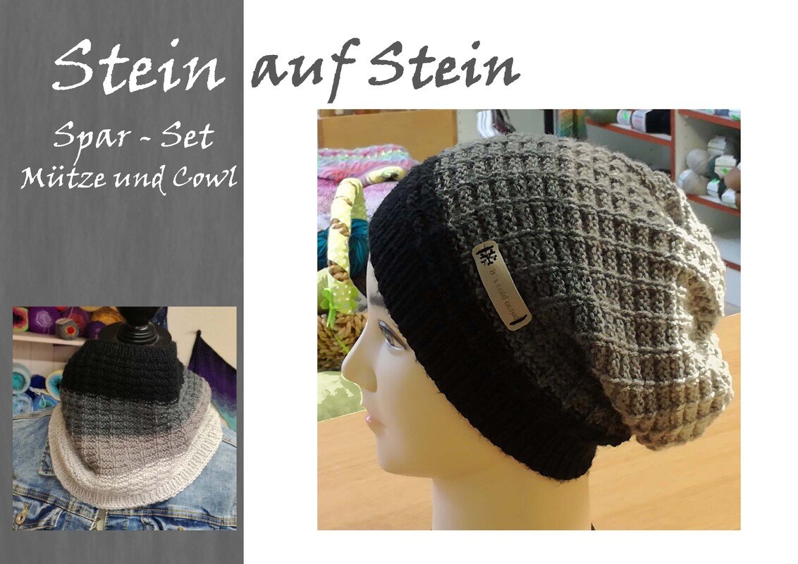 * Stein auf Stein * Spar- Set Mütze und Cowl, schnell gestrickt