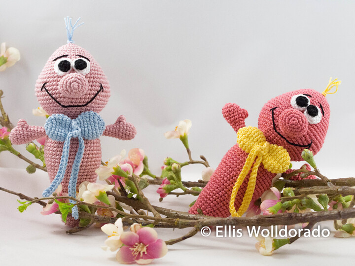 Knuddel-Würmer, Anti-Stress-Amigurumi oder Greifling, Häkelanleitung