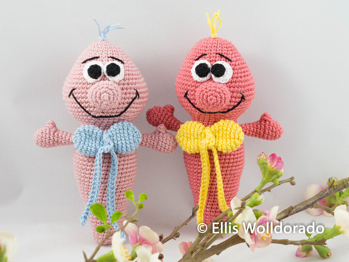 Knuddel-Würmer, Anti-Stress-Amigurumi oder Greifling, Häkelanleitung