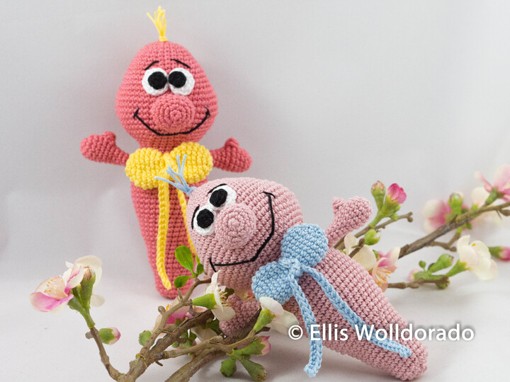 Knuddel-Würmer, Anti-Stress-Amigurumi oder Greifling, Häkelanleitung