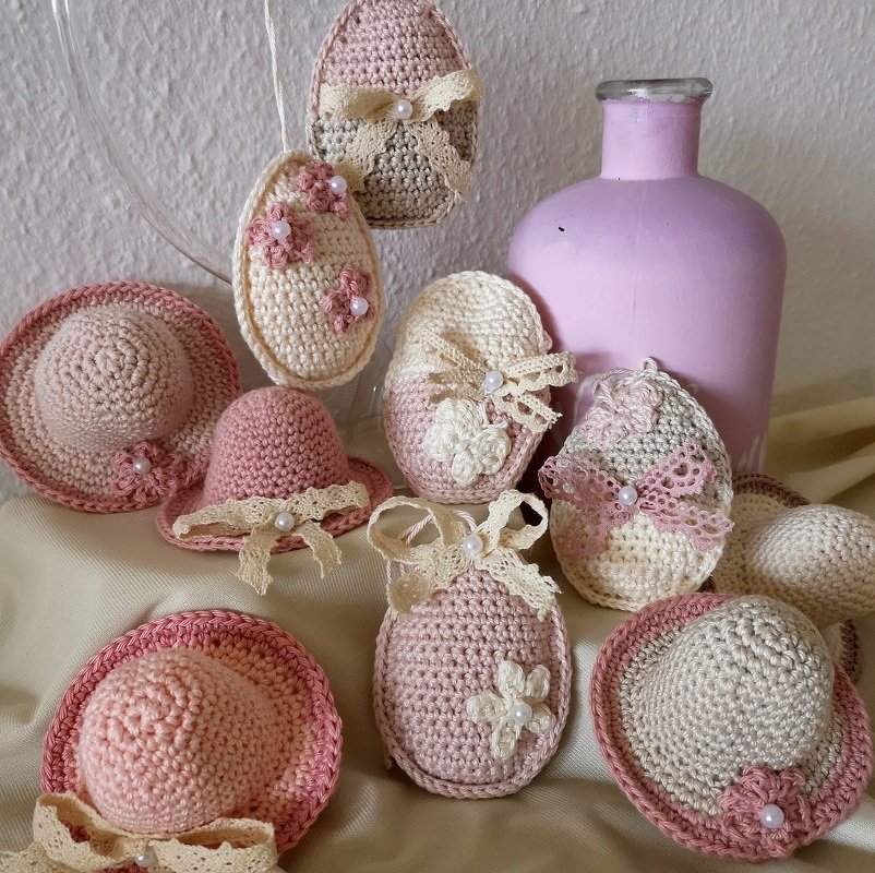 Ostereier und Eier Hütchen häkeln - Häkelanleitung PDF - Bild 2