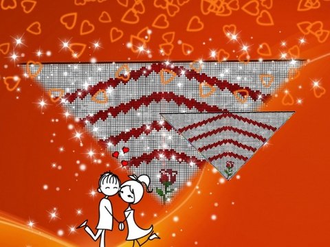 Motivtuch Rose + Herzen