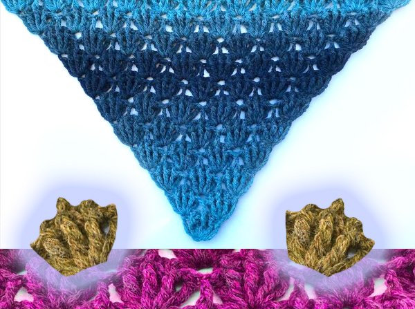 einfaches Dreieckstuchmuster "Muschelkrönchen"