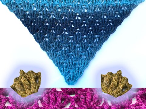 einfaches Dreieckstuchmuster "Muschelkrönchen"