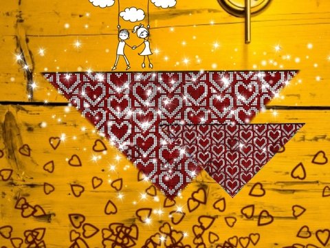 Motivtuch Herzmuster