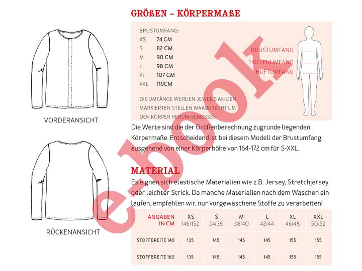 FRAU JELLA • Langarmshirt mit breiter Biese, e-book