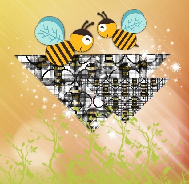 Motivtuch Bienenmuster